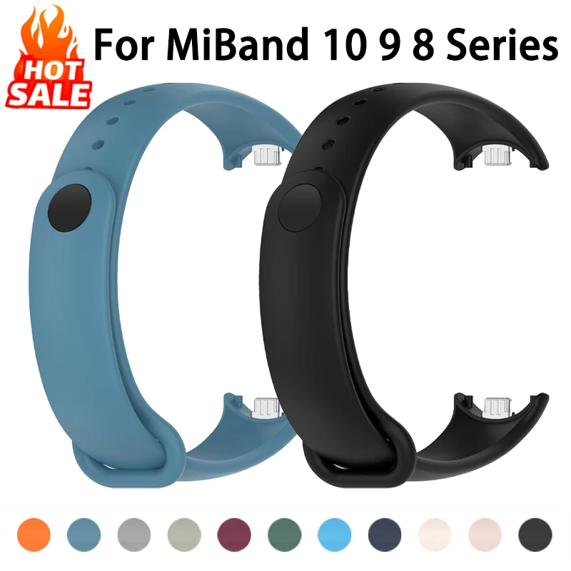Силиконовый ремешок для xiaomi mi band 10 9 8