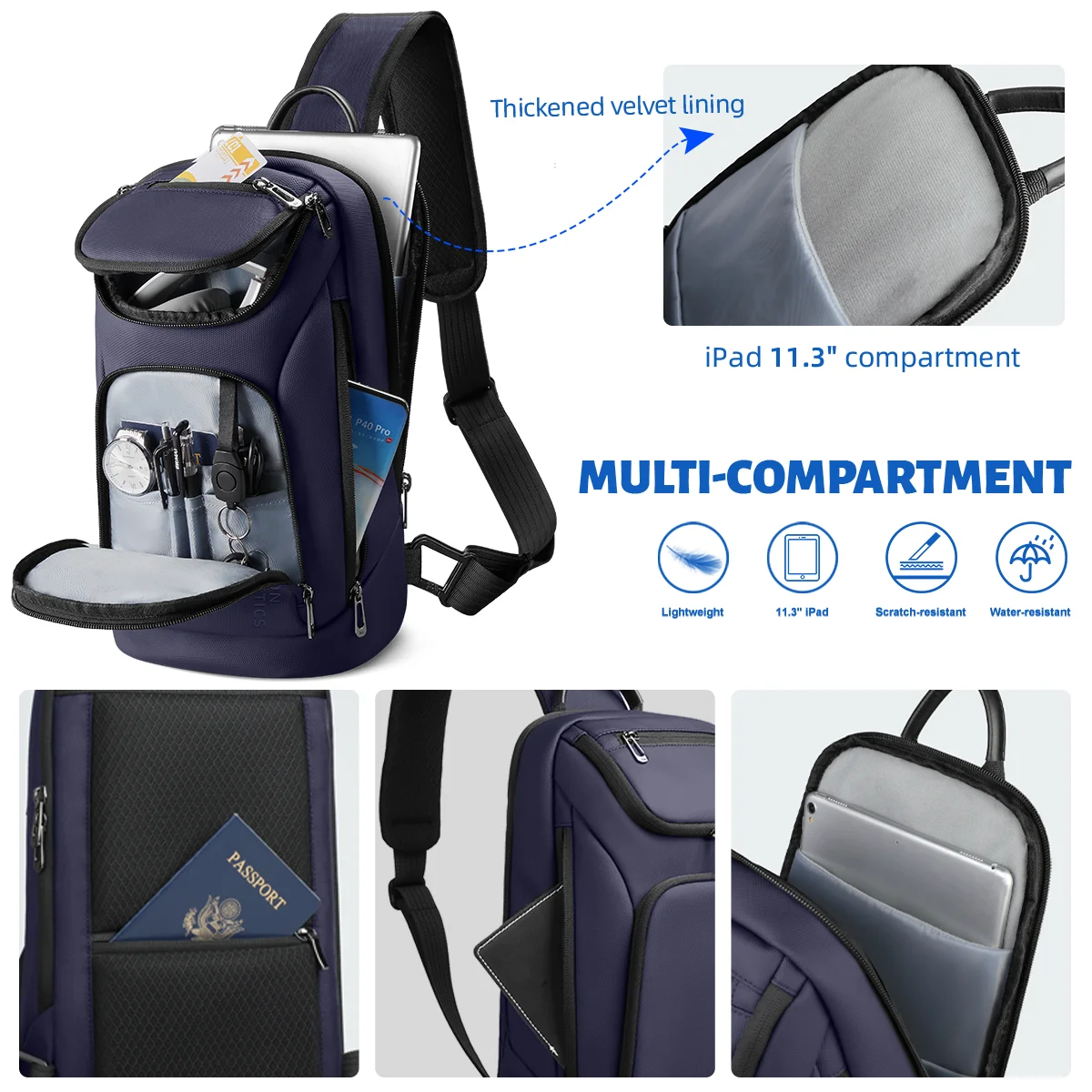 Многофункциональная мужская сумка через плечо heroic knight - Фотография_5