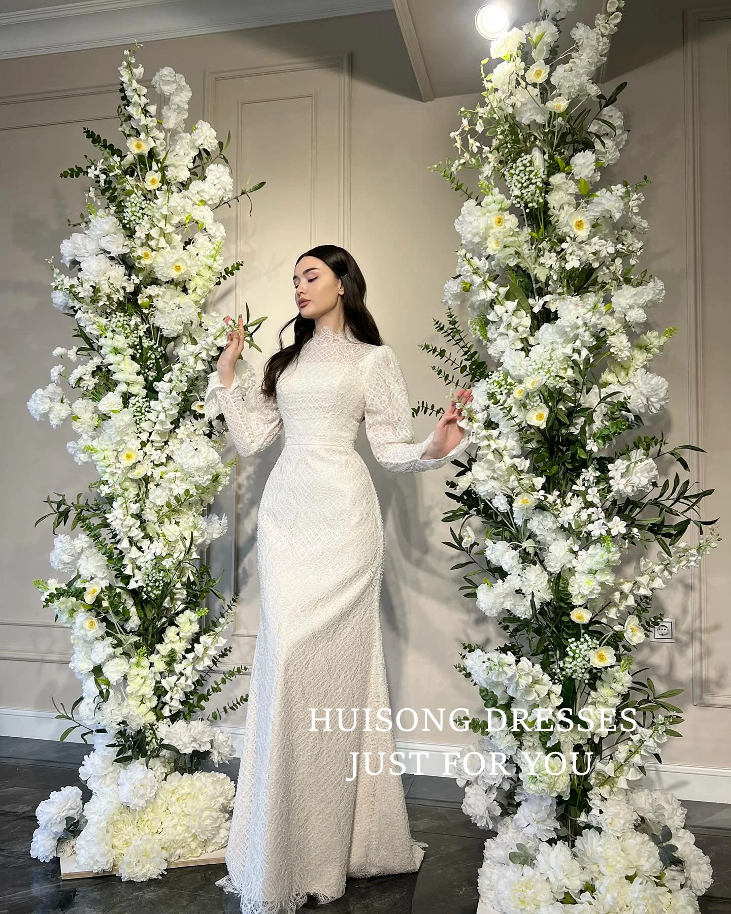 Huisong мусульманские свадебные платья русалки по индивидуальному заказу