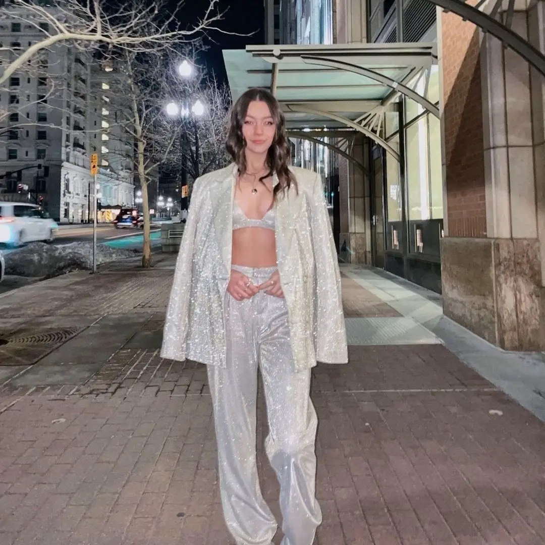 Комплект пиджака с блестками в европейском и американском стиле - Фотография_5