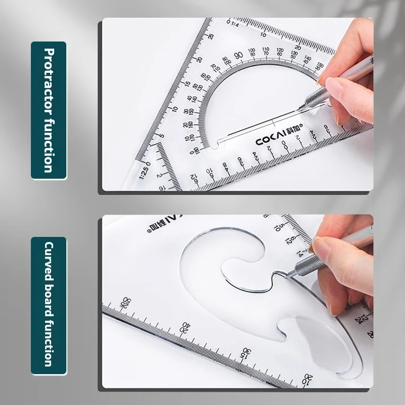 Многофункциональная треугольная линейка 18/22/27/32/37/42 см - Фотография_4