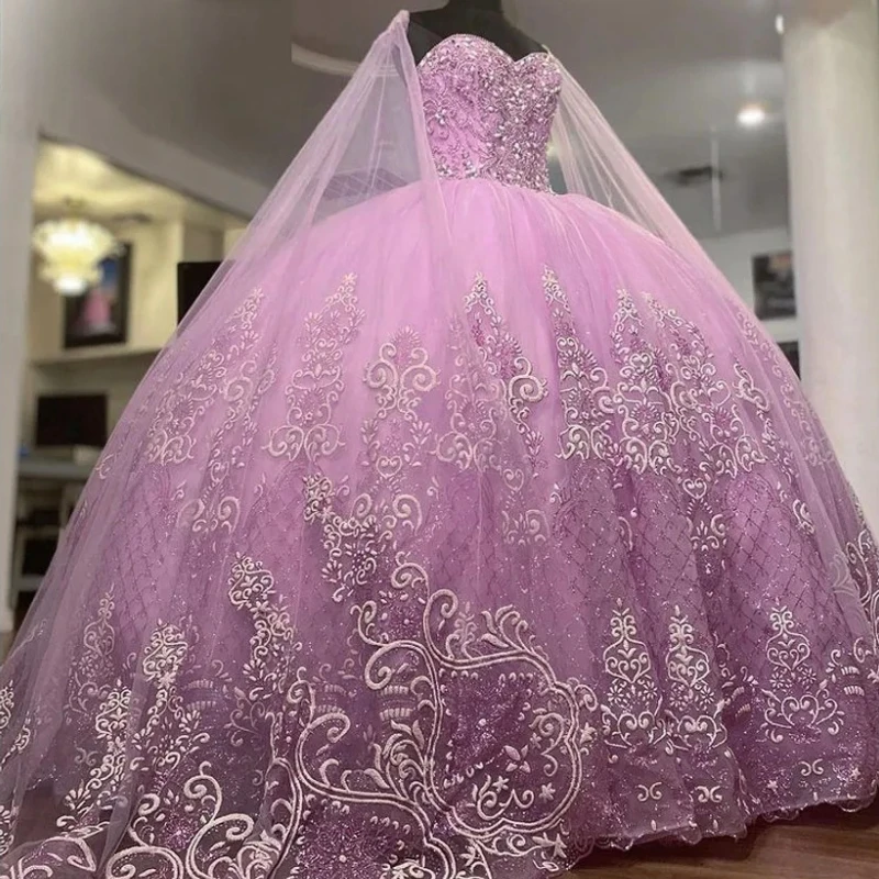 Сиреневое платье quinceanera по