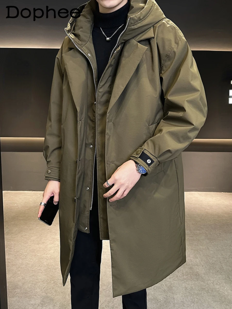 Мужской пуховик средней длины