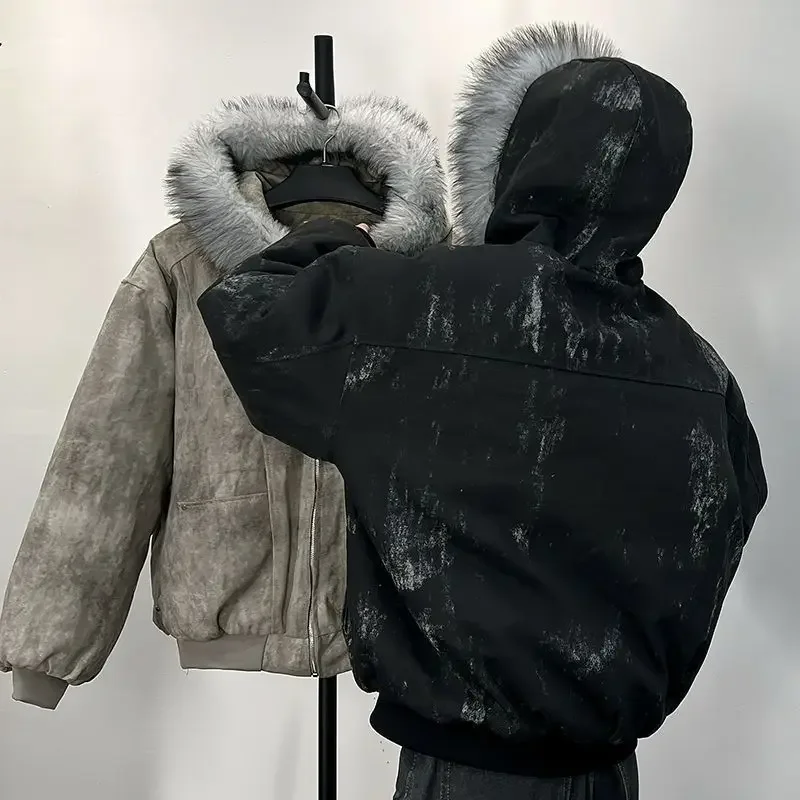 Хлопковая куртка с меховым воротником