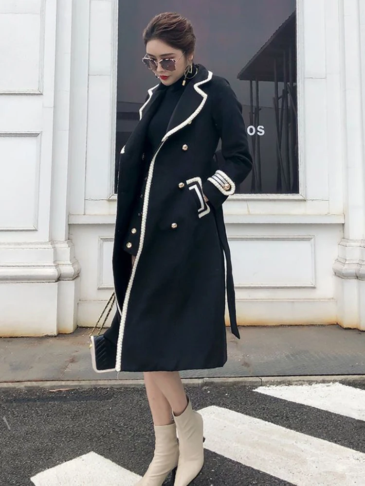 Британские толстые теплые шерстяные однотонные chaquetas на осень-зиму - Фотография_2