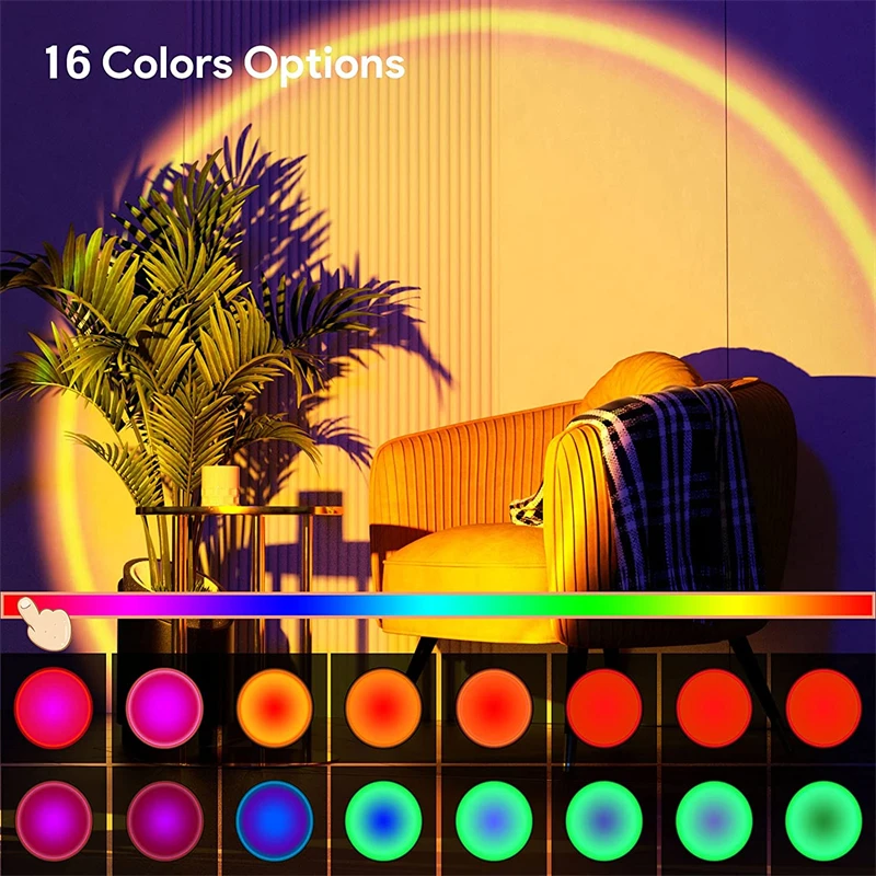16-цветный rgb usb закатный светильник для мобильного телефона - Фотография_3