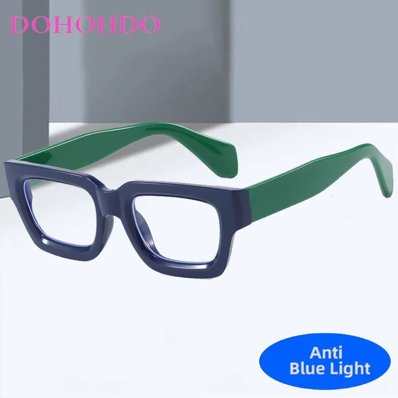 Ретро маленькая квадратная оправа с защитой от синего света