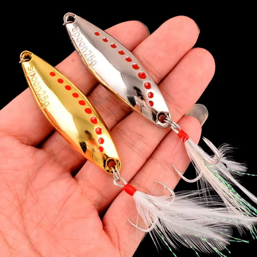 Metal vib leech spinners spoon lures 2 - Фотография_4