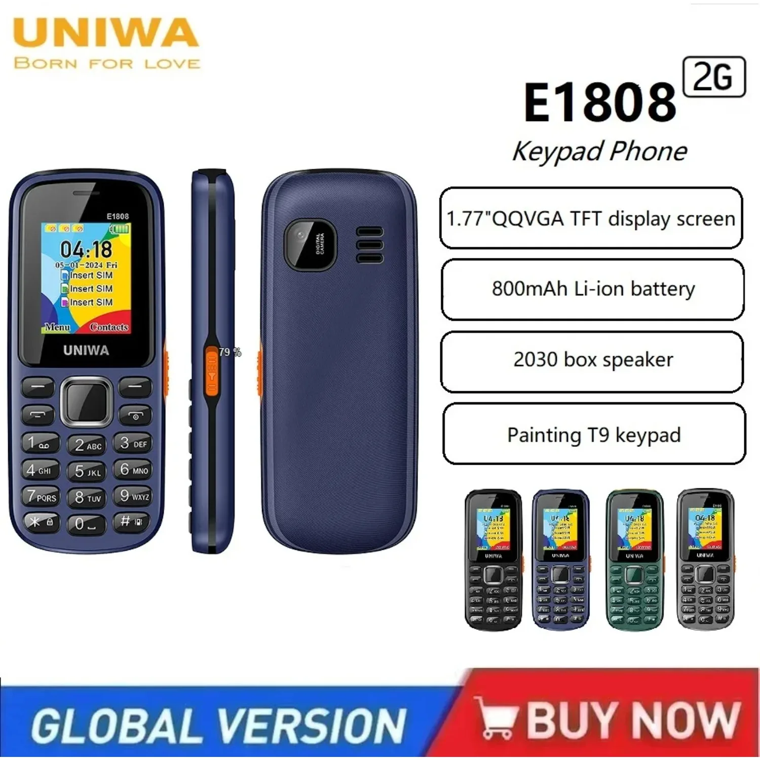 Uniwa e1808 2g клавиатура мобильного телефона 1