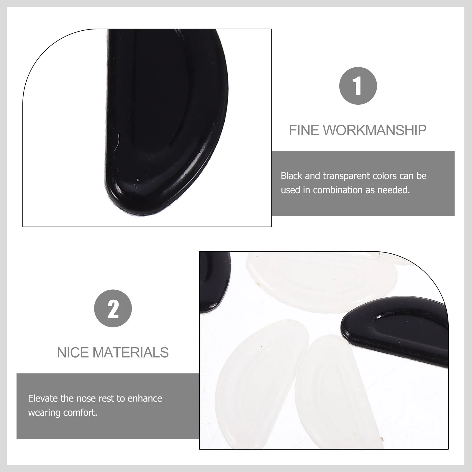 6 пар противоскользящих носовых подушечек для очков h2 мм - Фотография_3