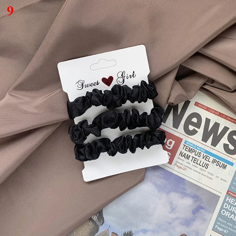 Комплект маленьких резинок для волос из шелкового атласа - Фотография_6