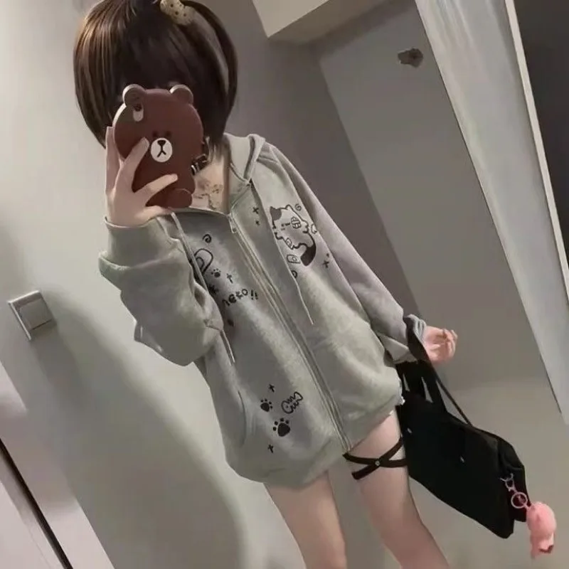 Весенне-осенние куртки с милым принтом кошек - Фотография_5