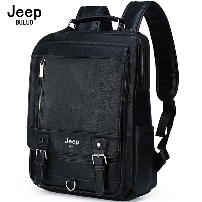 Мужской кожаный рюкзак jeep buluo