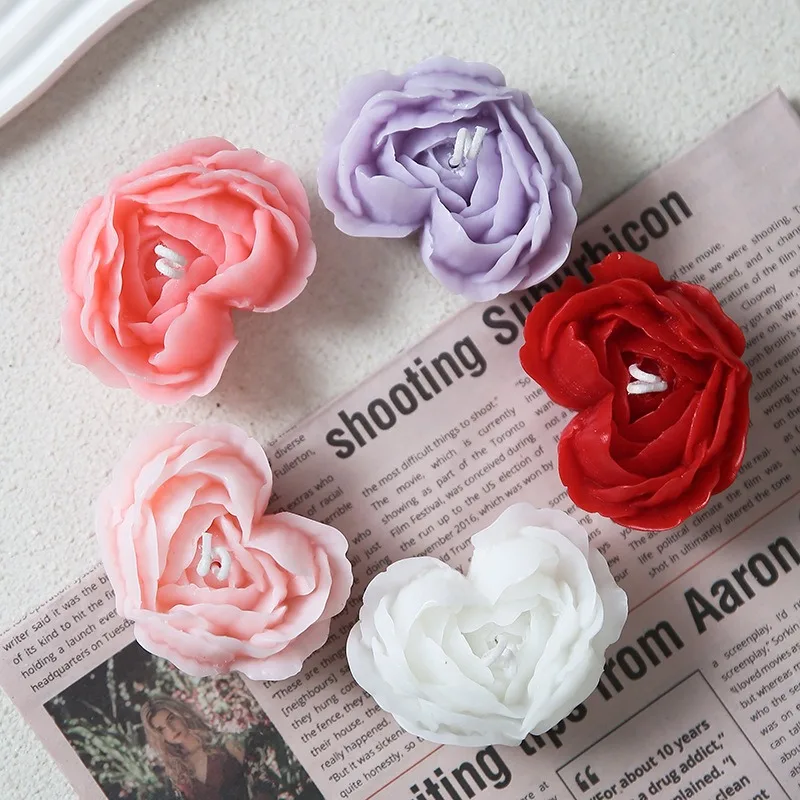 Художественные цветочные свечи в форме сердца. уникальные красные - Фотография_2