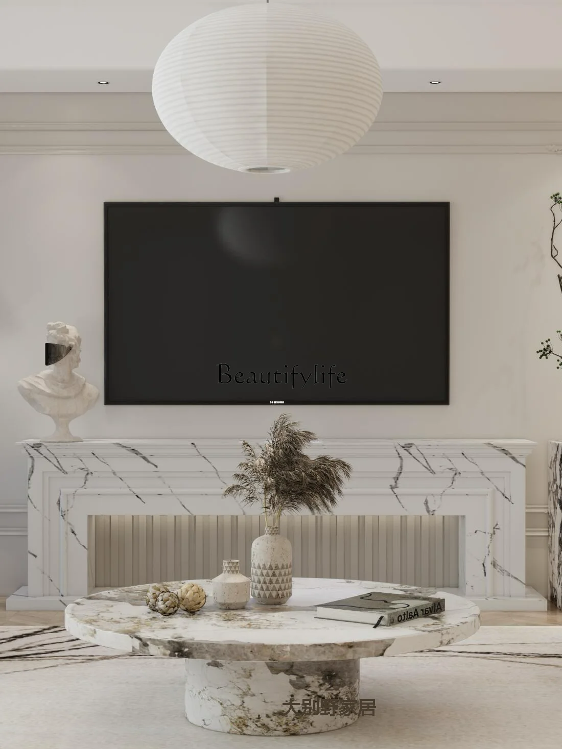 Круглый каменный журнальный столик - Фотография_5