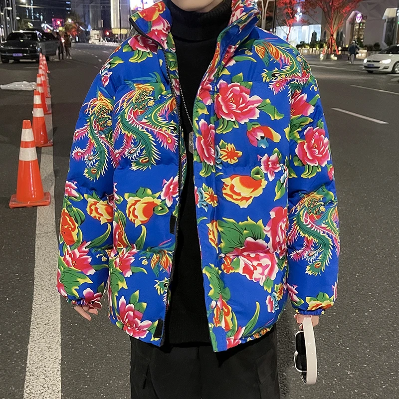 Мужское пальто harajuku big flopwer - Фотография_4