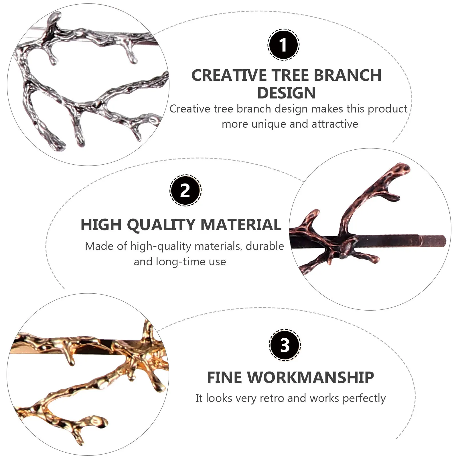 Заколки для волос с веткой рога - Фотография_6