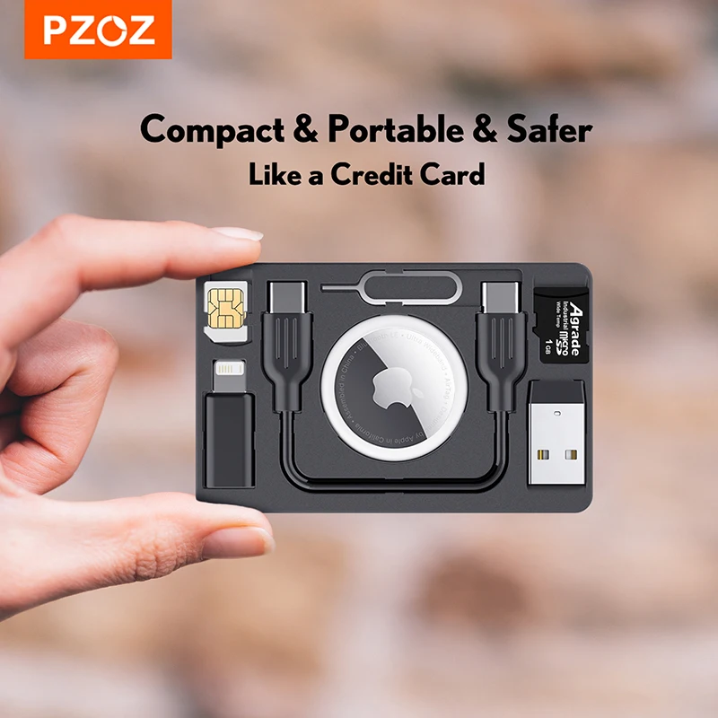 Pzoz airtag кошелек держатель для