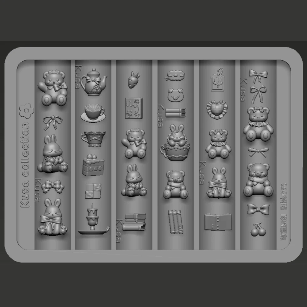 Кавайная мультяшная 3d акриловая форма для украшения ногтей