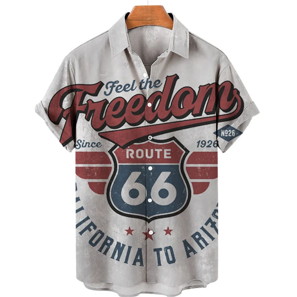 Мужская рубашка route 66 с 3d принтом