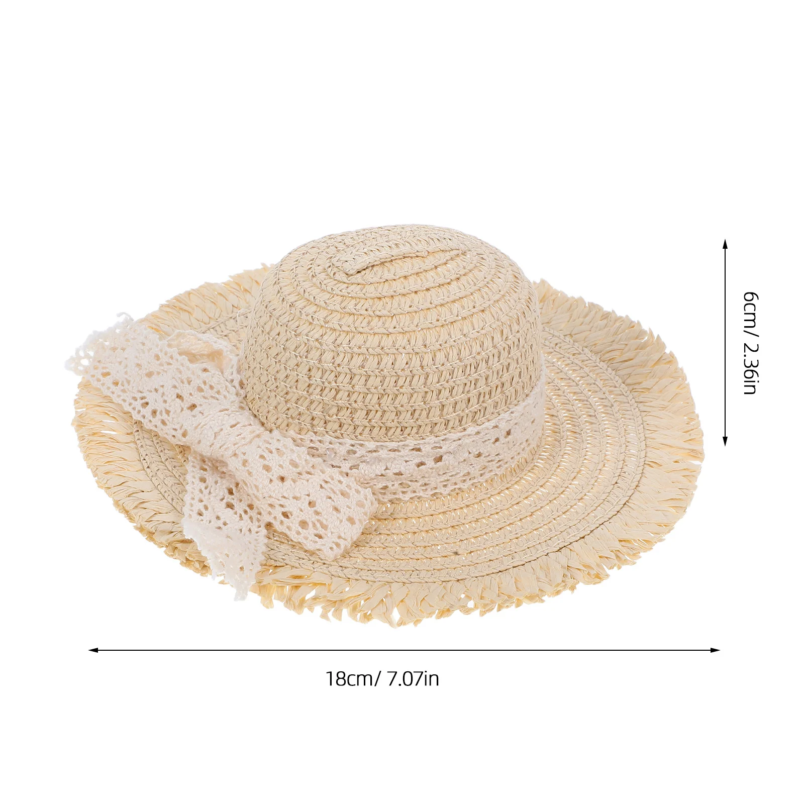 Миниатюрные соломенные шляпы с кружевными акцентами - Фотография_3