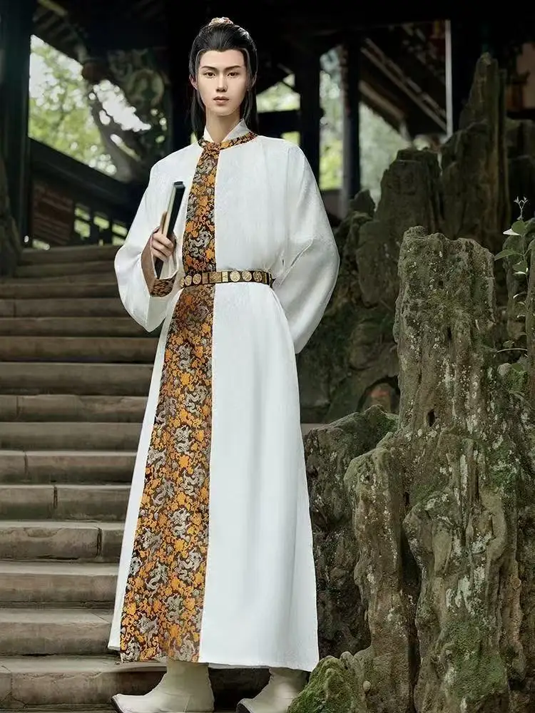 Оригинальный золотой тканый ханьфу для мужчин и женщин - Фотография_6