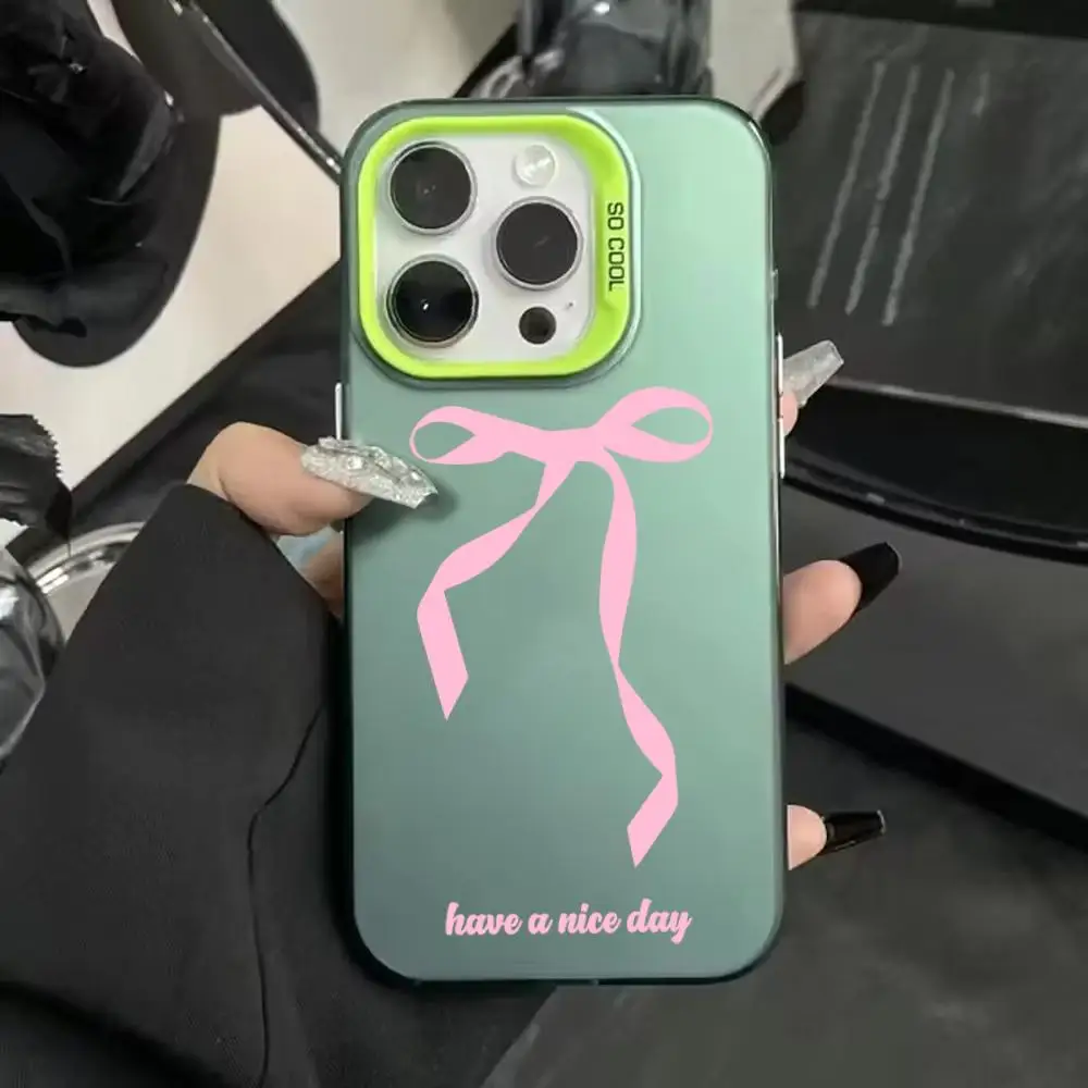 Креативный чехол для телефона с розовым бантом подходит для iphone 17 - Фотография_4