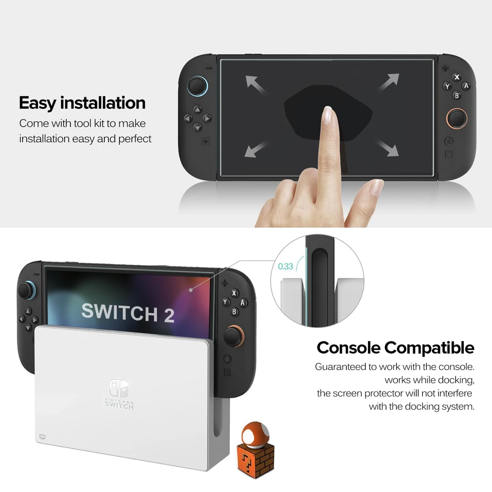 Защитное стекло из закаленного стекла для nintendo switch 2 2025 - Фотография_5