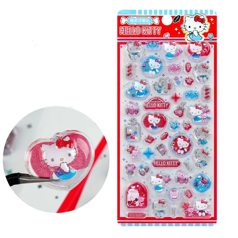 Новые наклейки sanrio candy can hello kitty с кристаллами - Фотография_6