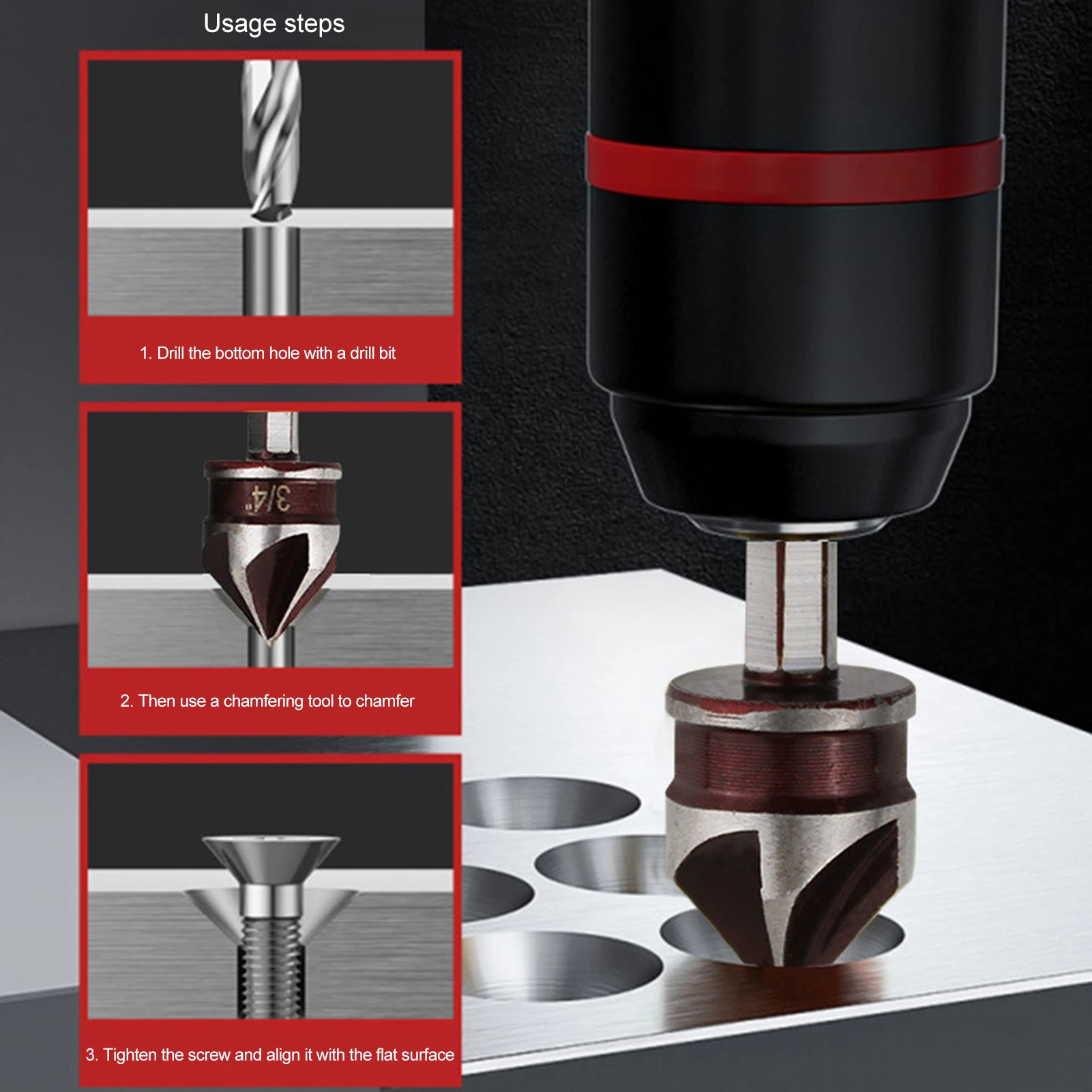 Набор для снятия фаски с пятью лезвиями - Фотография_2