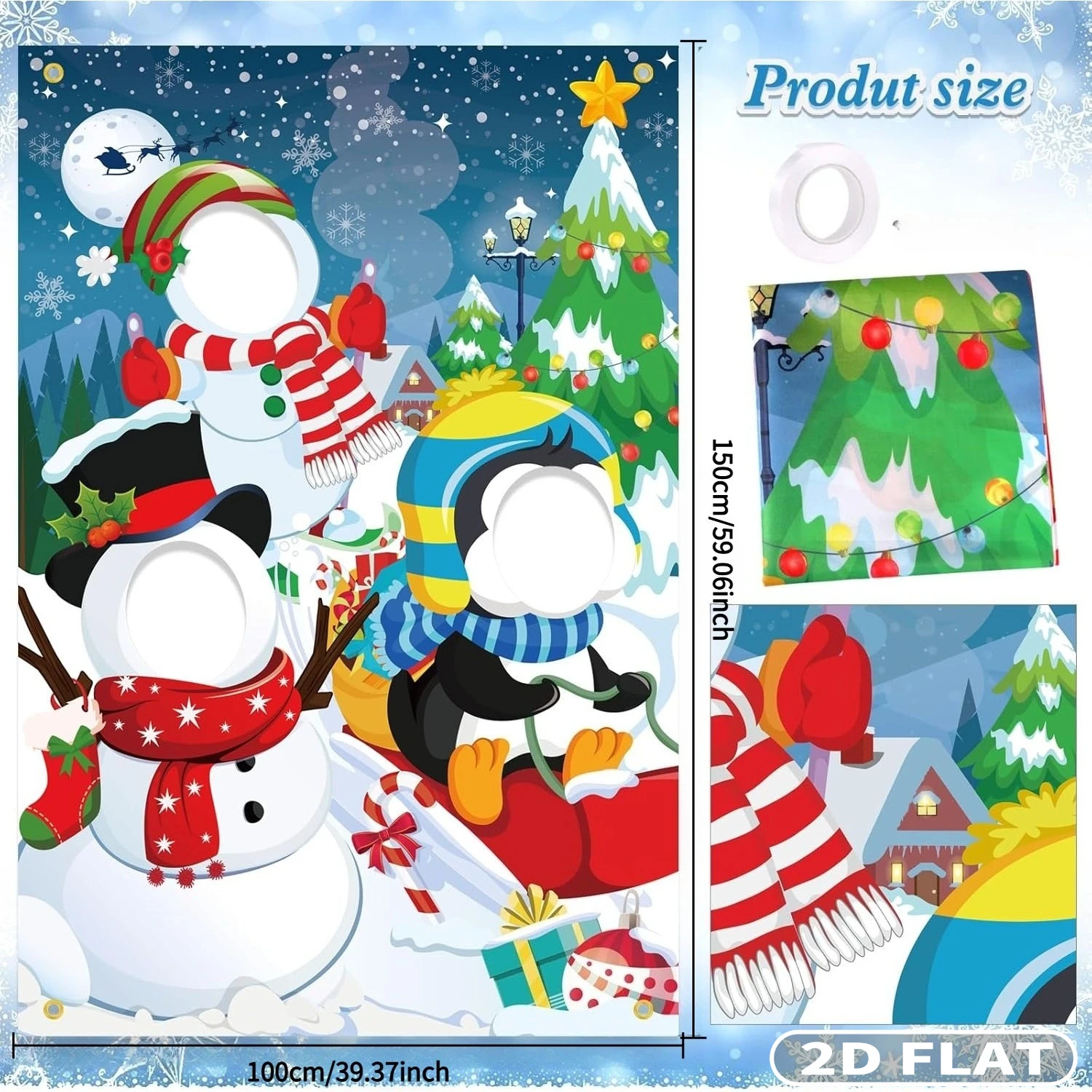 Баннер для вечеринки в виде снеговика и пингвина - Фотография_2