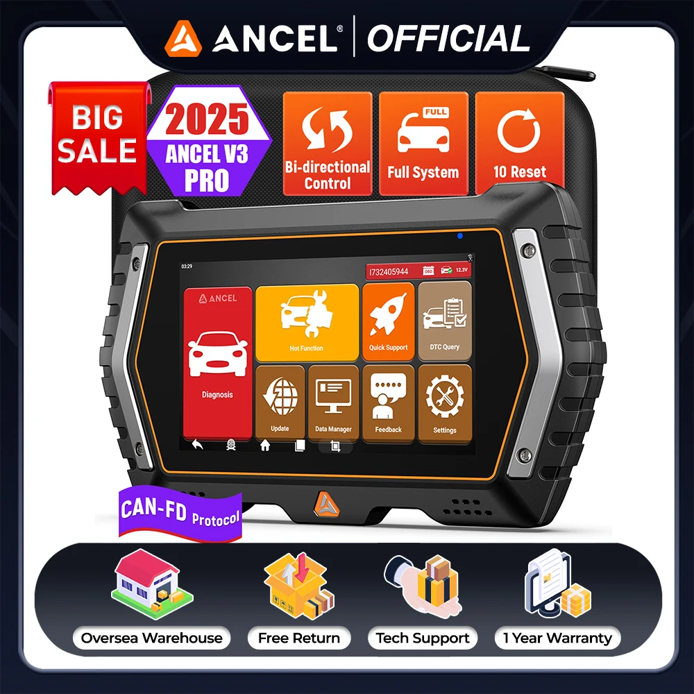 Ancel v3 pro obd2 сканер полная