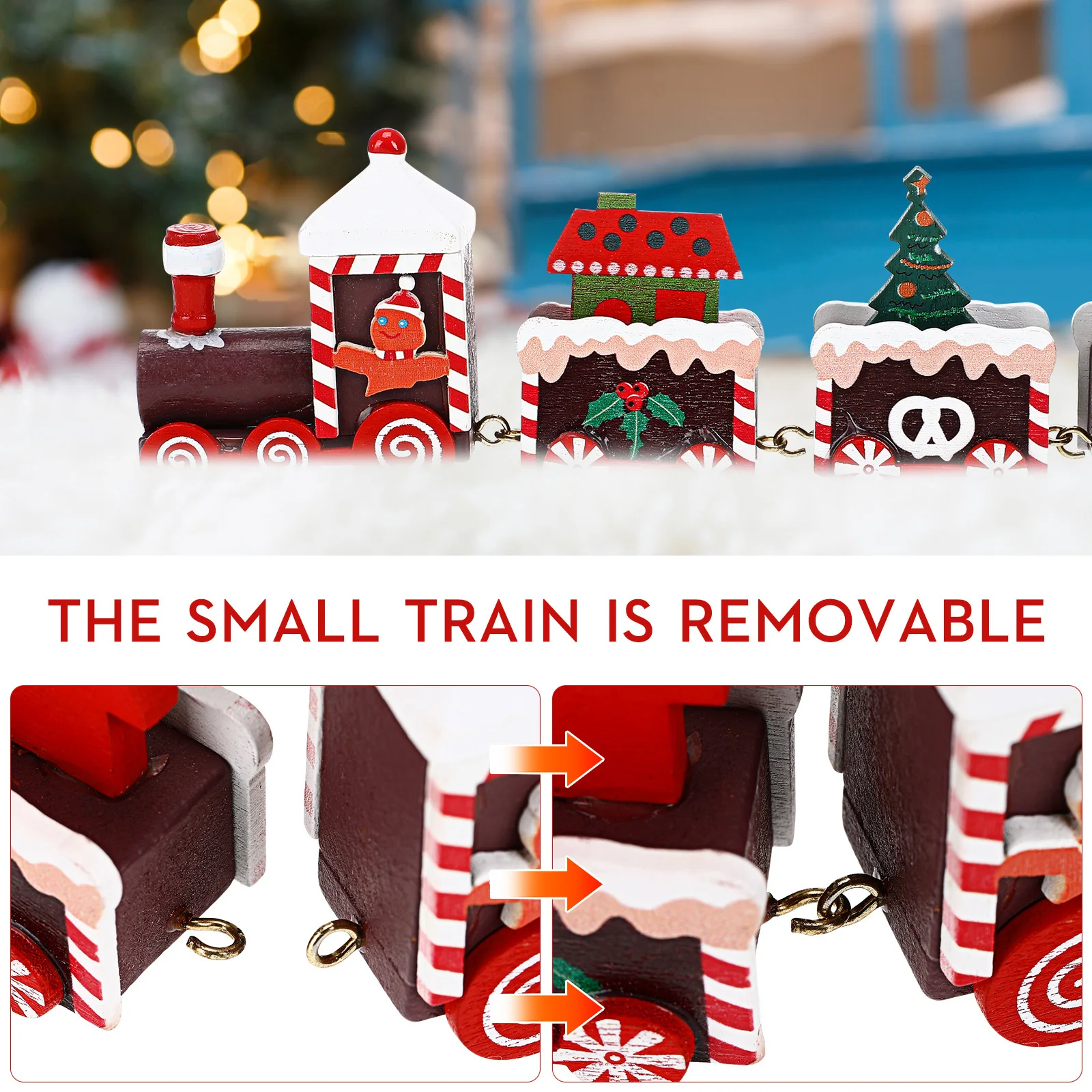 Деревянный diy поезд орнамент рождественский - Фотография_3