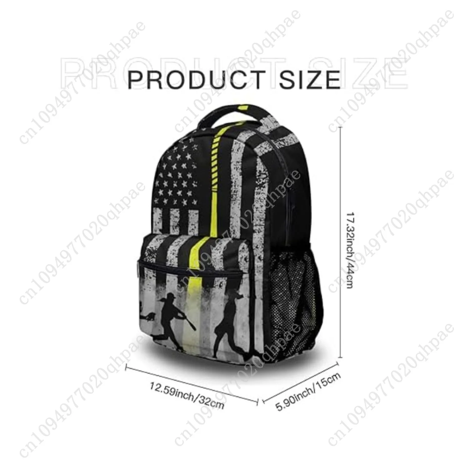 Повседневный рюкзак с принтом флага софтбола - Фотография_2