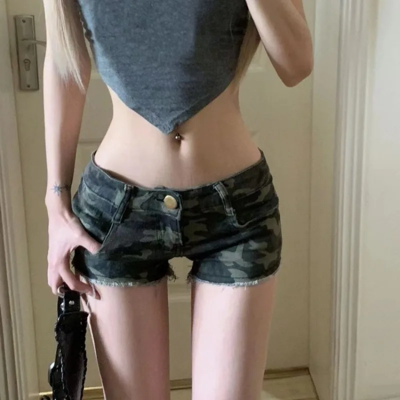 Винтажные сексуальные камуфляжные джинсовые шорты - Фотография_2