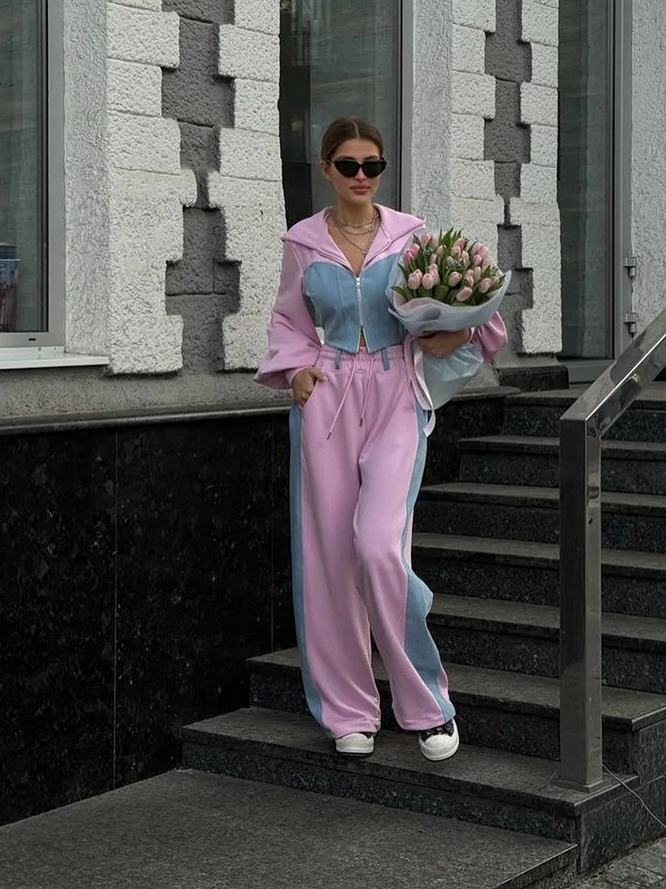 Повседневные лоскутные джинсовые комплекты из 2 предметов - Фотография_6