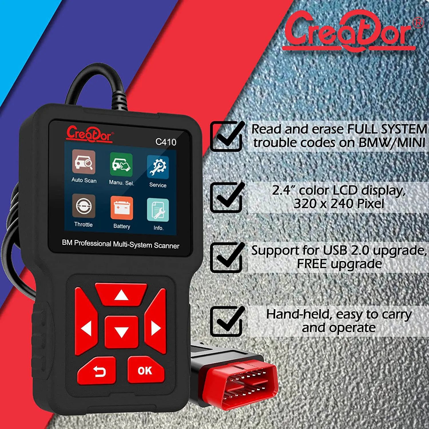 Сканер obd2 creator c410 для bmw mini cooper - Фотография_2