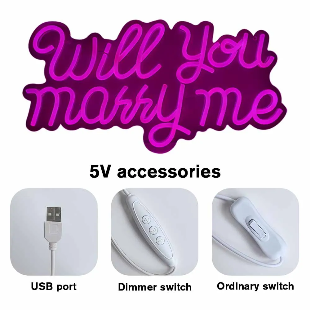 Светодиодная неоновая вывеска «will you marry me» - Фотография_5