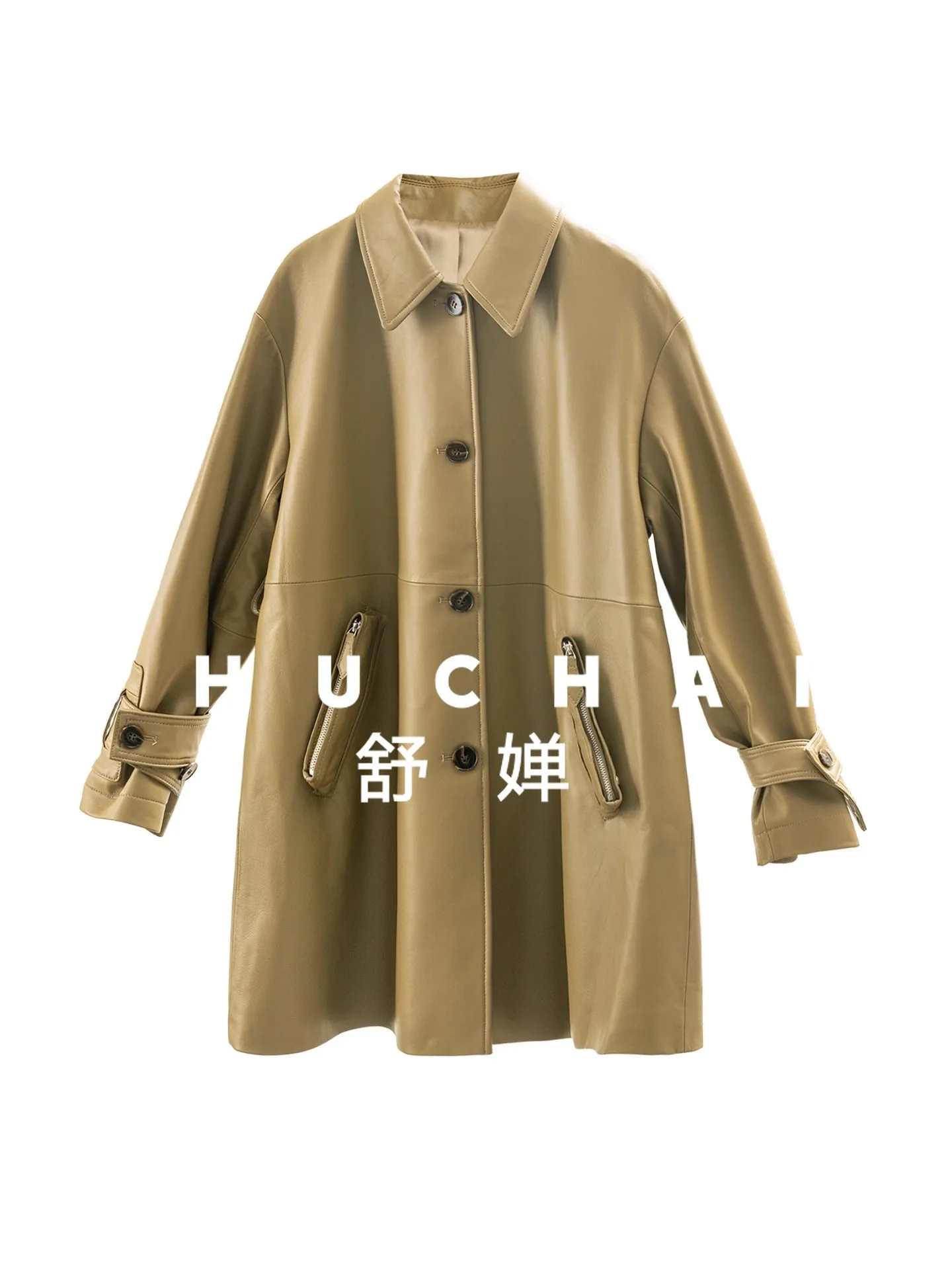 Легко окрашенный плащ из овчины на талии