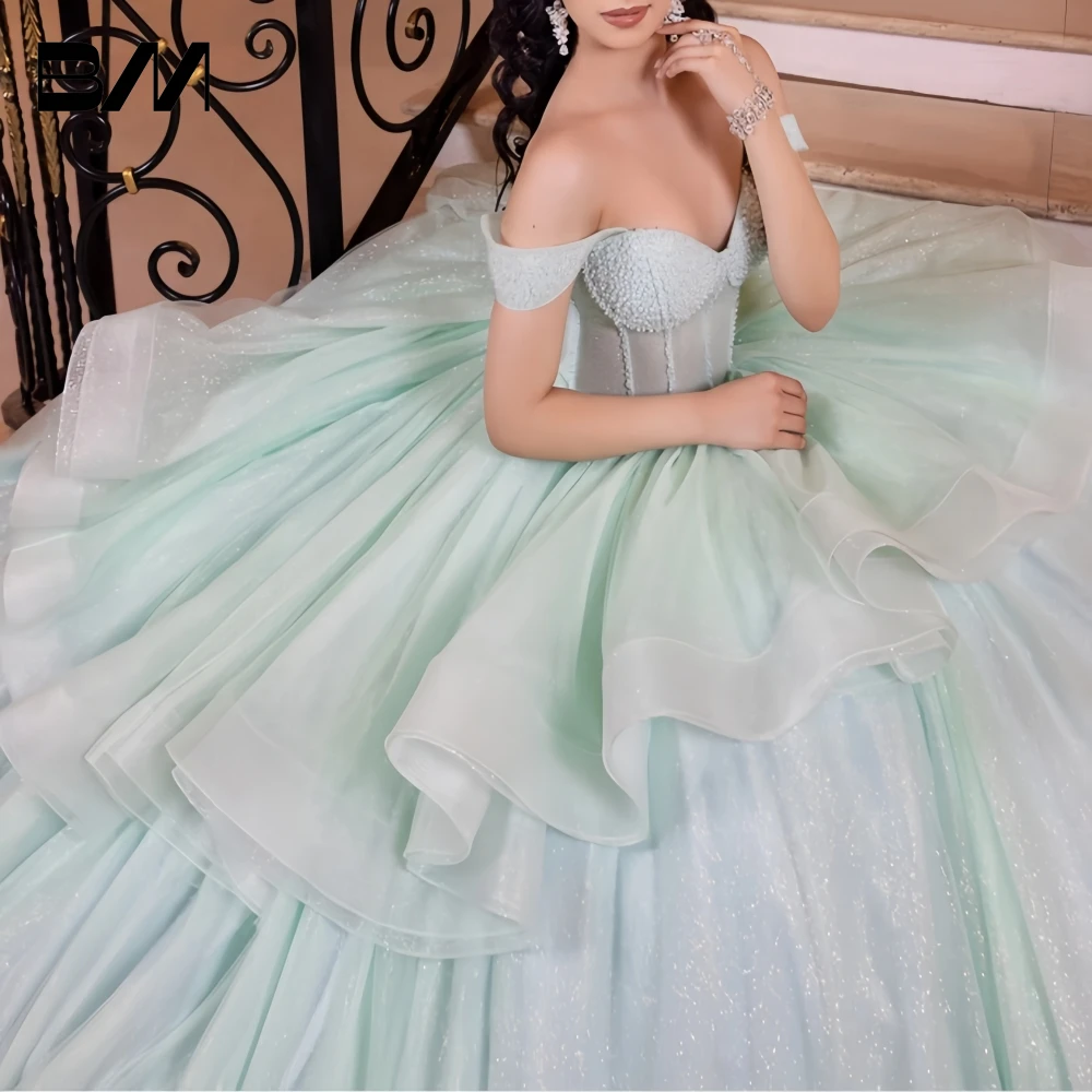 Блестящее тюлевое платье quinceanera для женщин