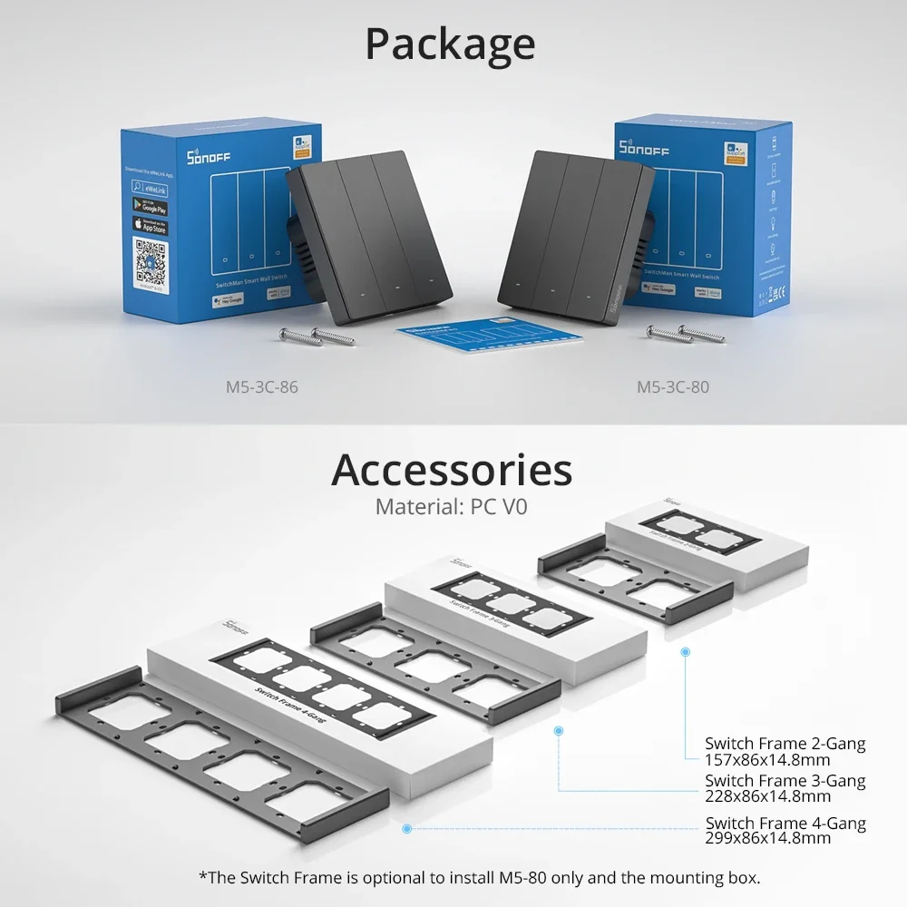 Умный выключатель sonoff m5 86 1c/2c/3c - Фотография_6