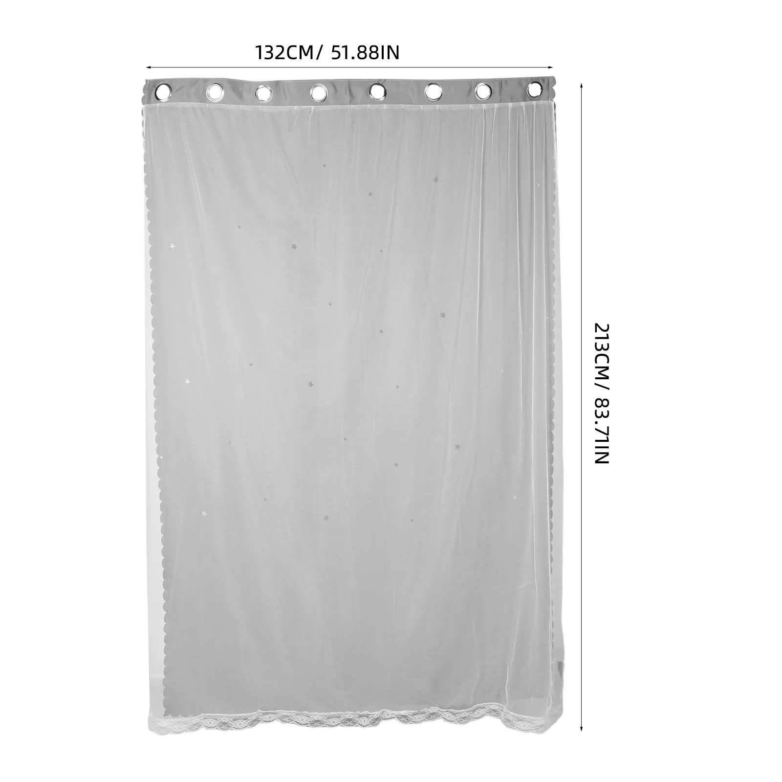 Двухслойные плотные шторы со звездами и полым узором - Фотография_4