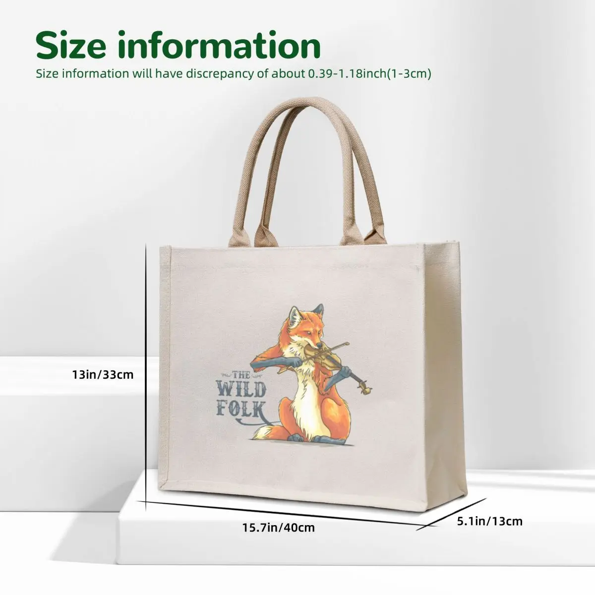 The wild folk - fox on fiddle tote bag - Фотография_5