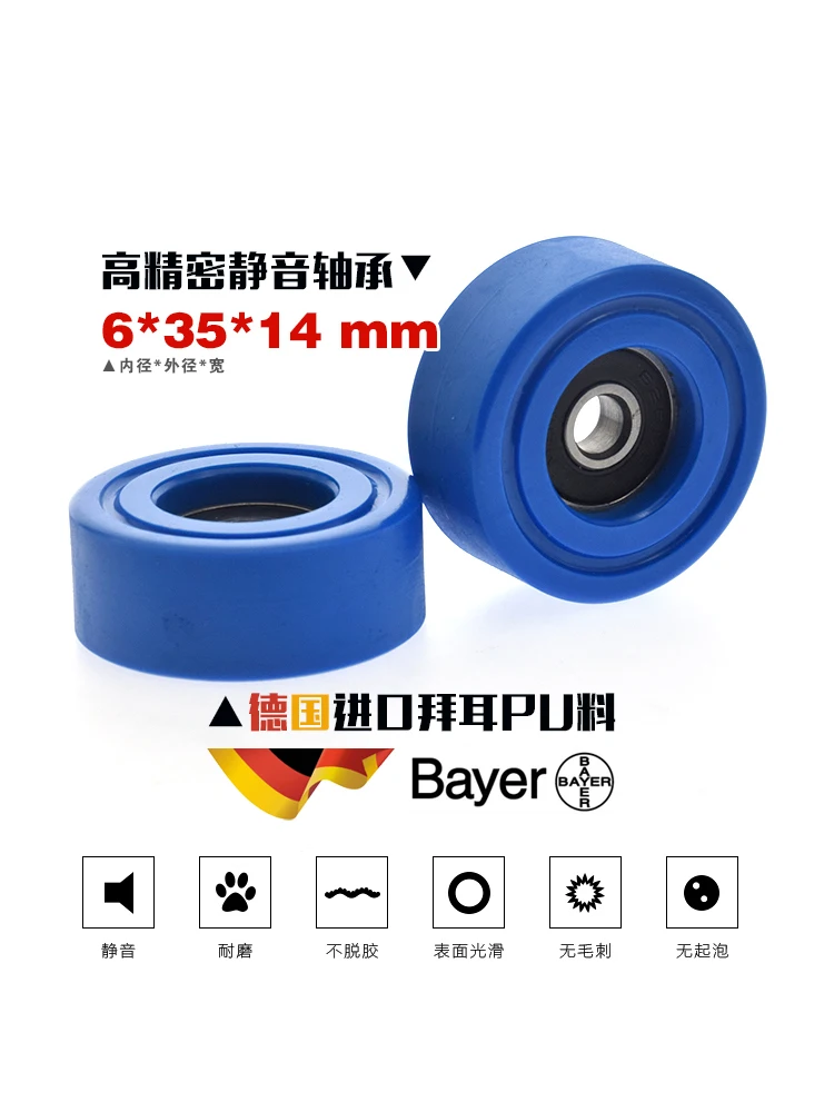 Колесо с полиуретановым покрытием 6x35x14pu - Фотография_2