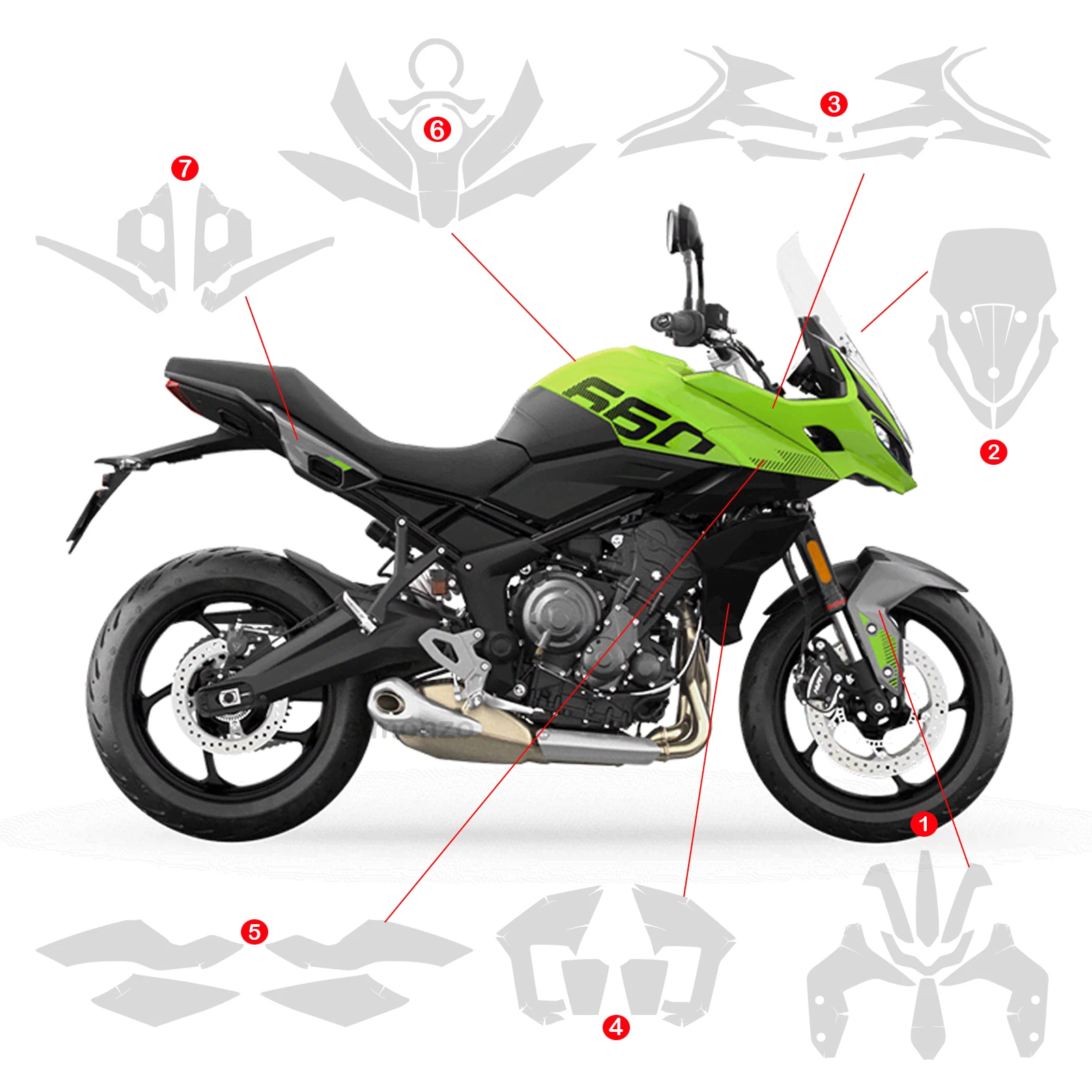 Невидимый чехол против царапин для tiger sport 660