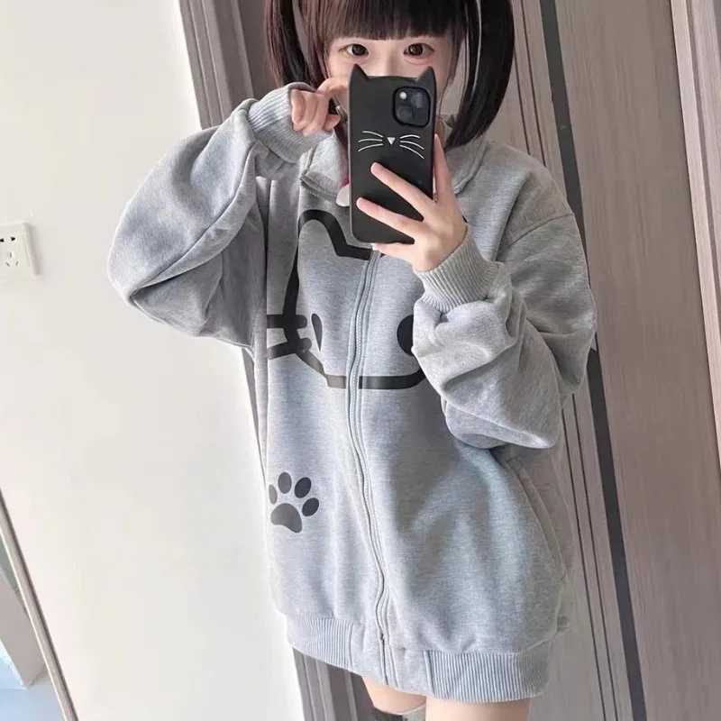 Женские свободные толстовки с кошачьим - Фотография_4
