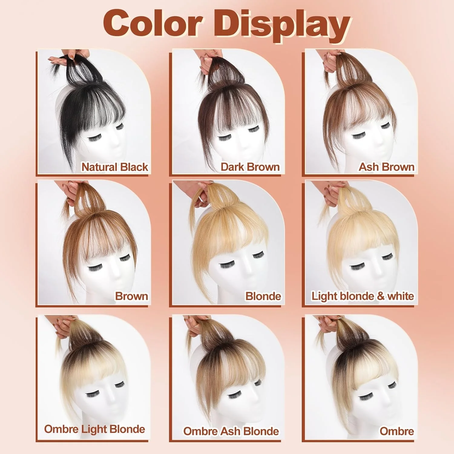 Ombre brown to blonde clip in bangs - Фотография_5
