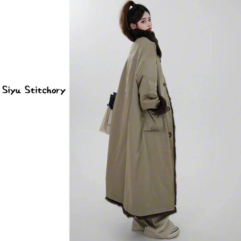 Года, длинная женская зимняя куртка из 100% натурального натурального меха - Фотография_4