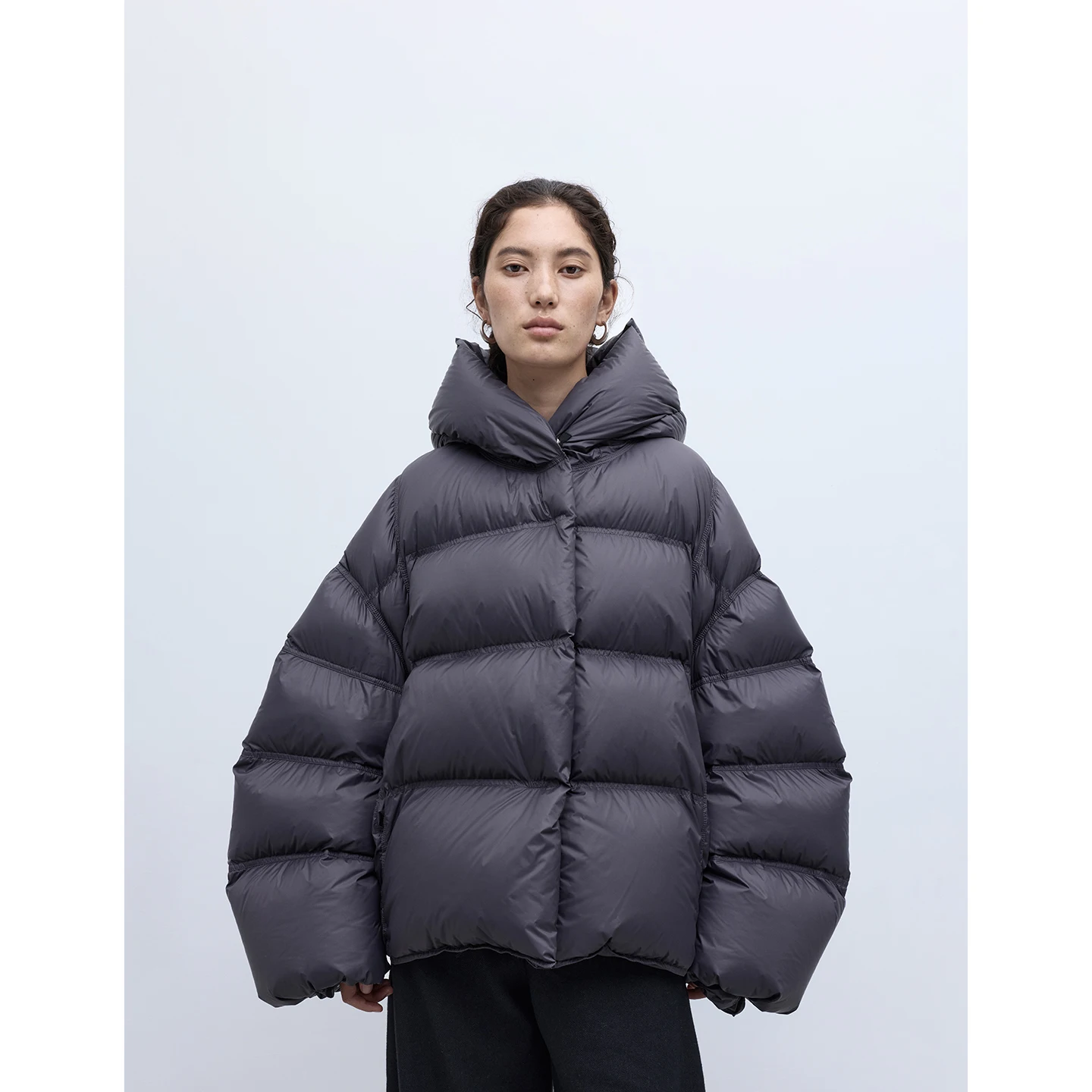 Модный силуэт ~ женский пуховик с капюшоном из белого гусиного пуха 90%