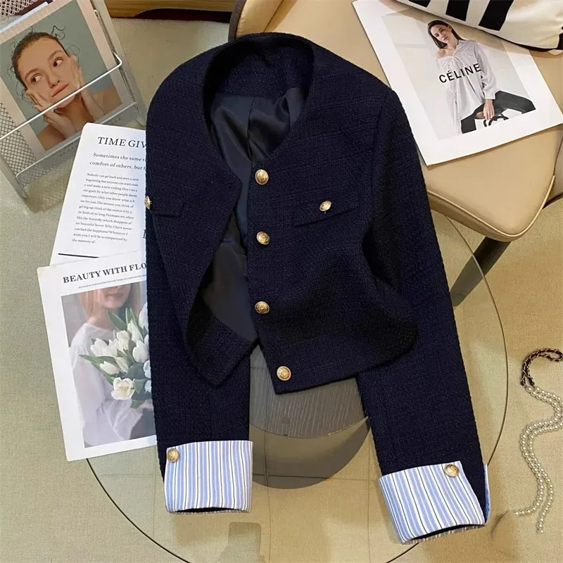 Осенне-зимний женский пиджак с длинными рукавами